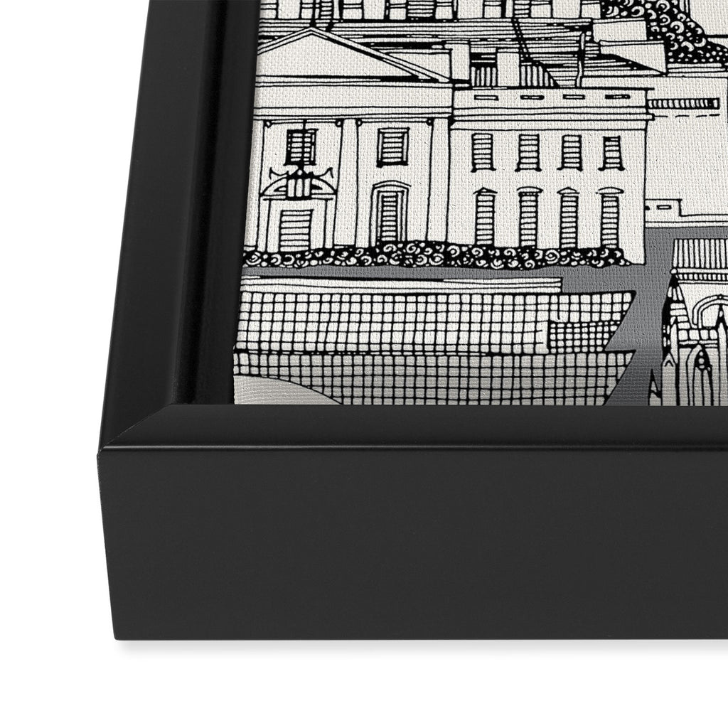 Washington DC toile gray Framed Canvas Print Gallery Image 3