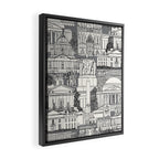 Washington DC toile gray Framed Canvas Print Gallery Image 2