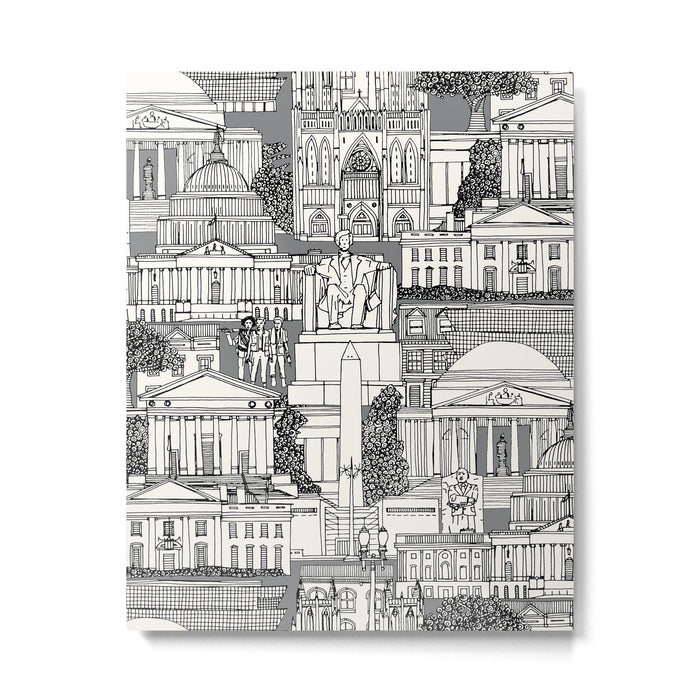 Washington DC toile gray Metal Print Gallery Image 1