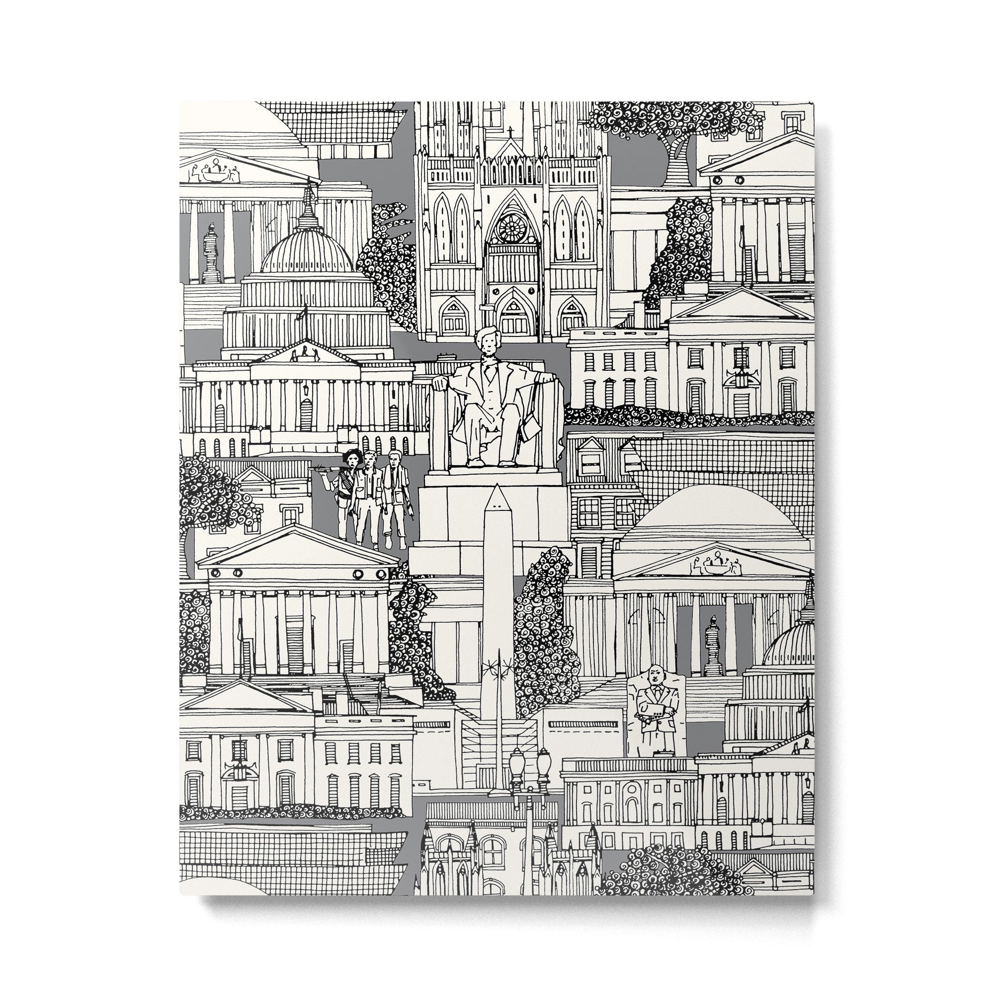 Washington DC toile gray Metal Print Gallery Image 6