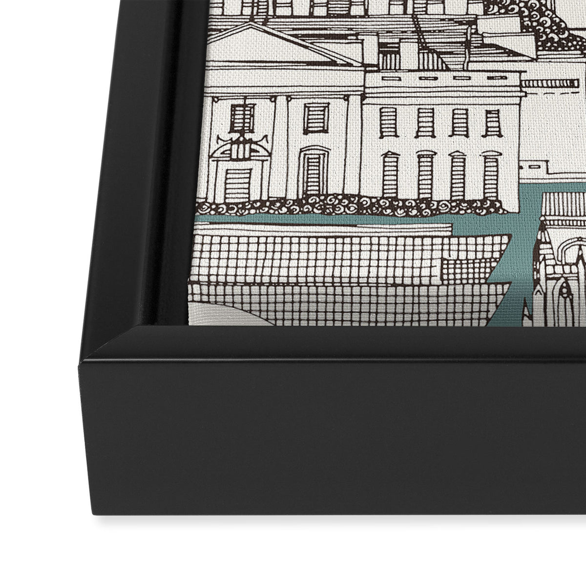 Washington DC toile juniper Framed Canvas Print Gallery Image 3