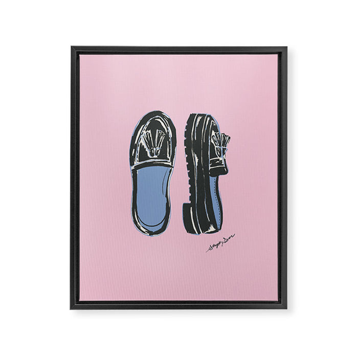 Loafer Shoe Illustration Framed Canvas Print Gallery Image 1