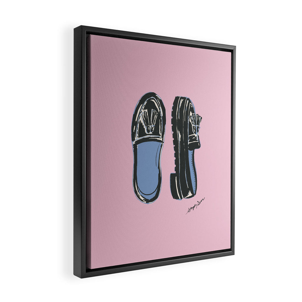 Loafer Shoe Illustration Framed Canvas Print Gallery Image 2