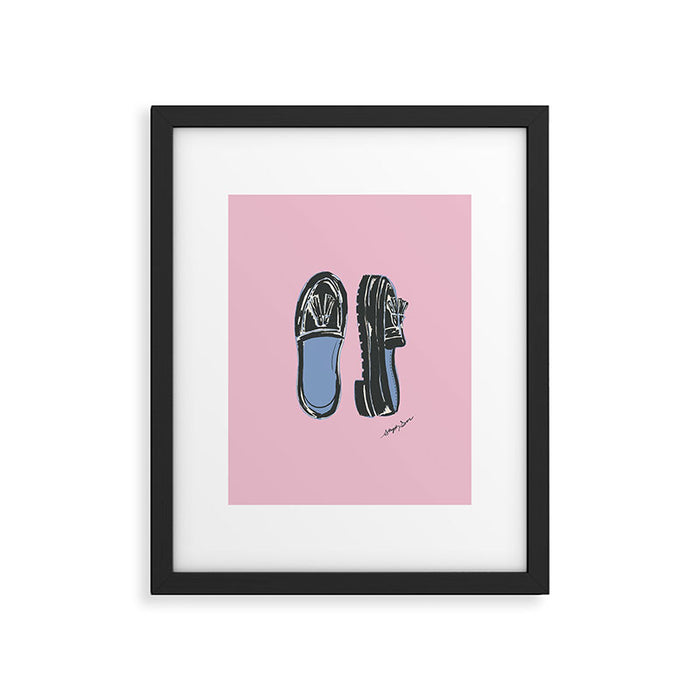 Loafer Shoe Illustration Framed Art Print Gallery Image 1