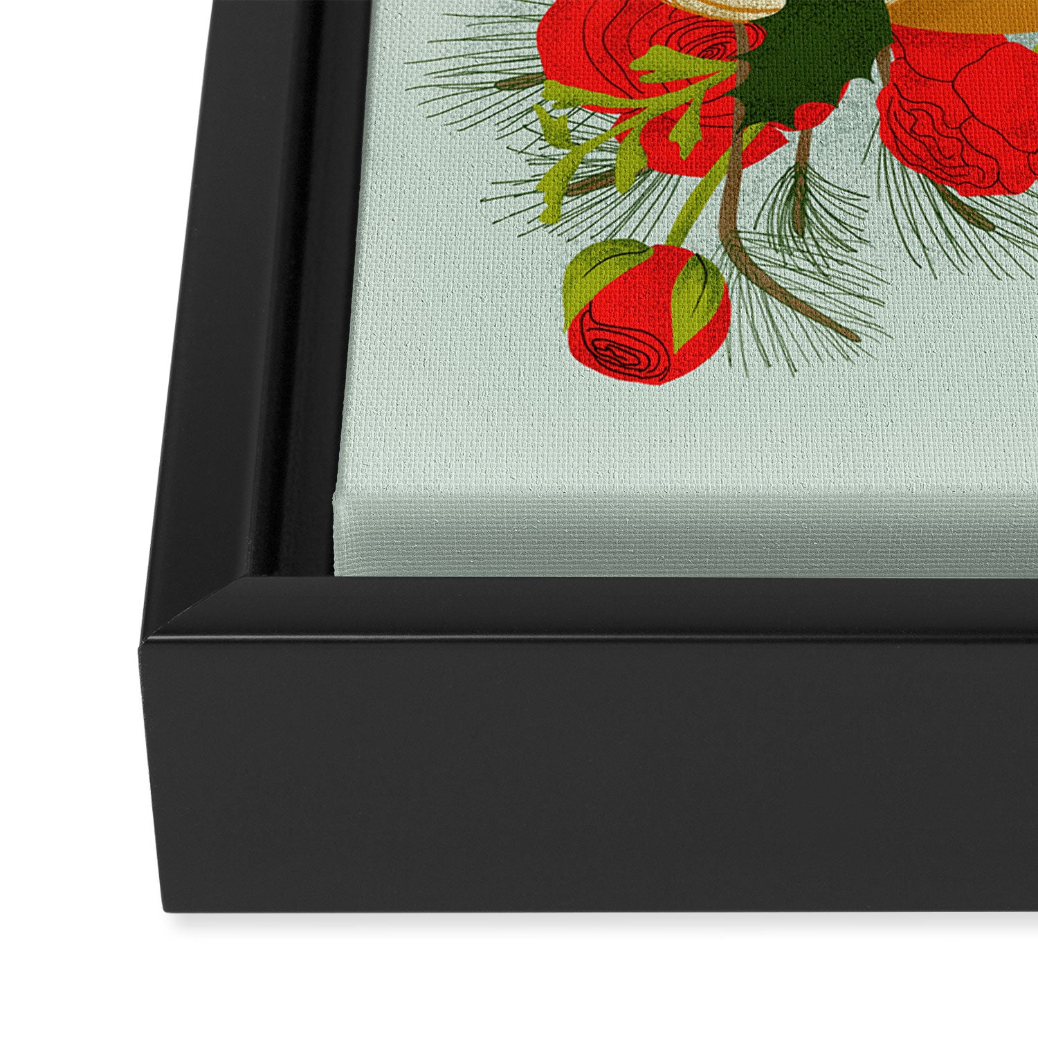 Merry and Bright Christmas Print - Soft Blue Framed Canvas Print Gallery Image 3
