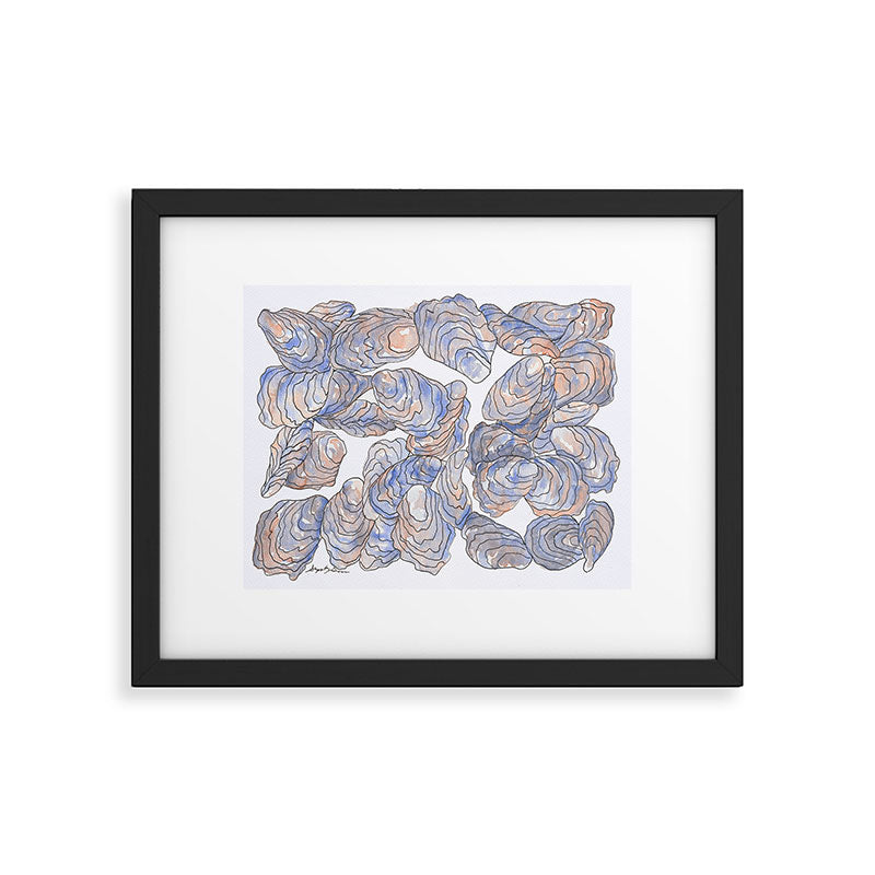 Oyster Watercolor Art Print Framed Art Print Gallery Image 5