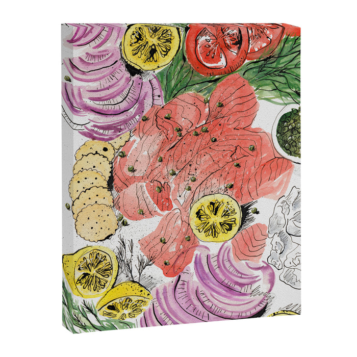 Smoked Salmon Spread Food Illustration Canvas Print Gallery Image 1