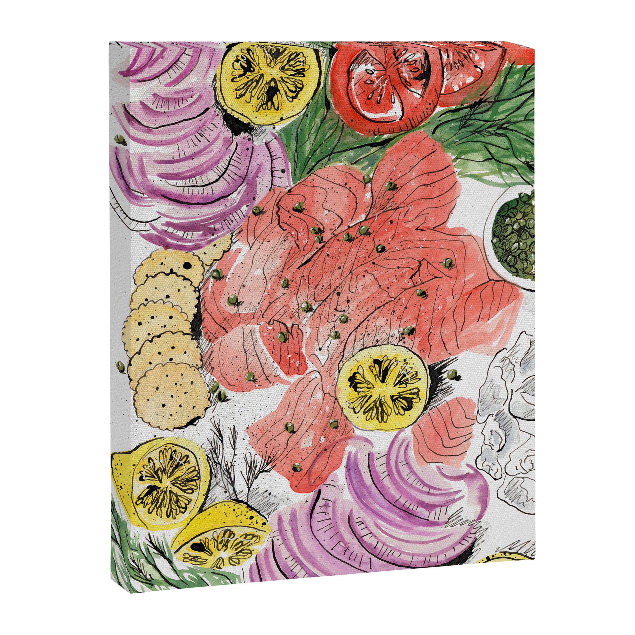 Smoked Salmon Spread Food Illustration Canvas Print Gallery Image 6