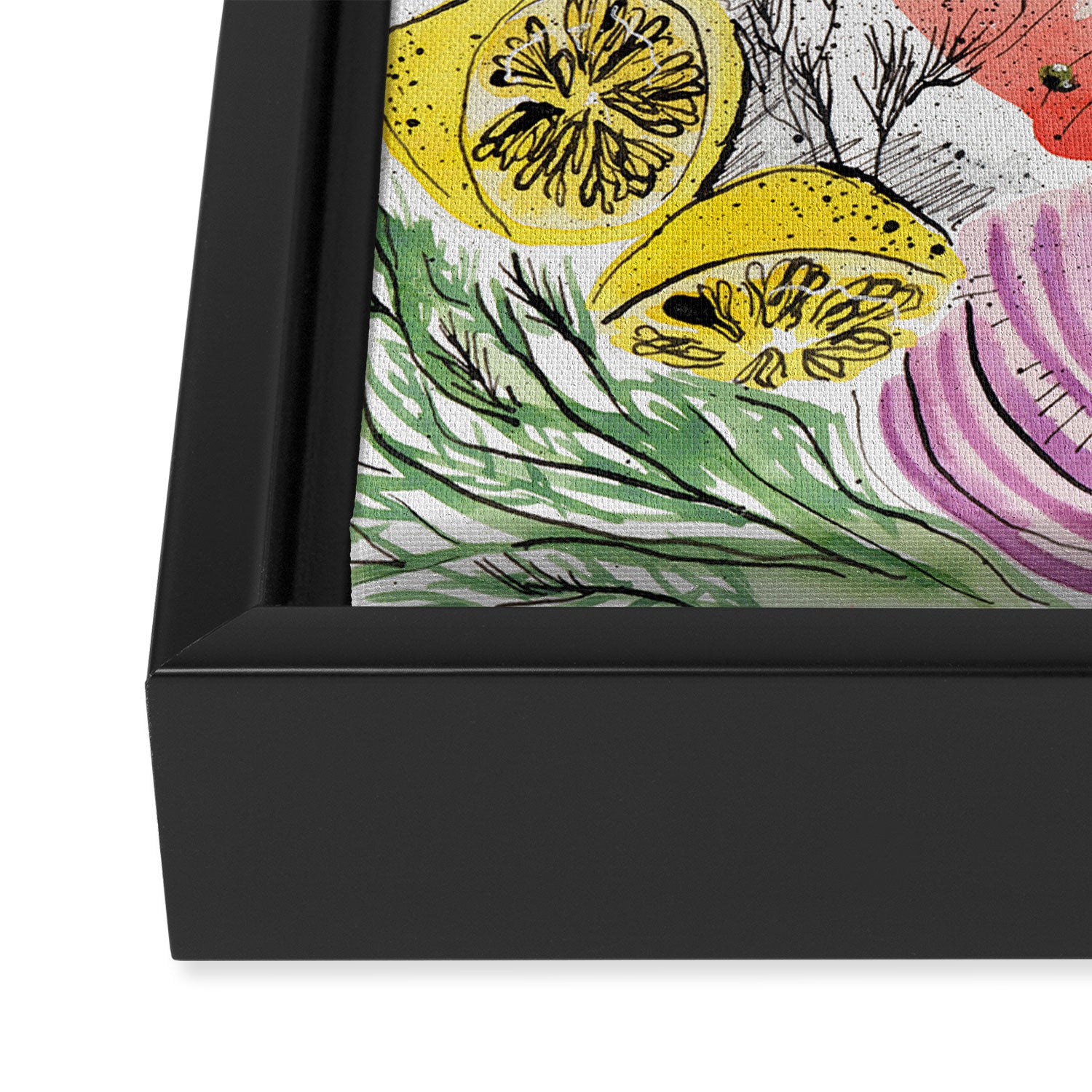 Smoked Salmon Spread Food Illustration Framed Canvas Print Gallery Image 3