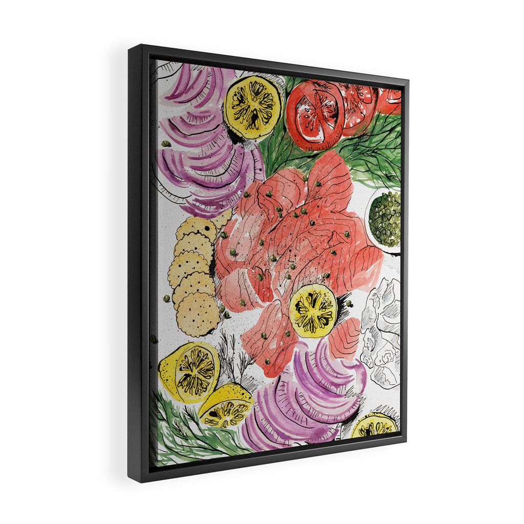 Smoked Salmon Spread Food Illustration Framed Canvas Print Gallery Image 2