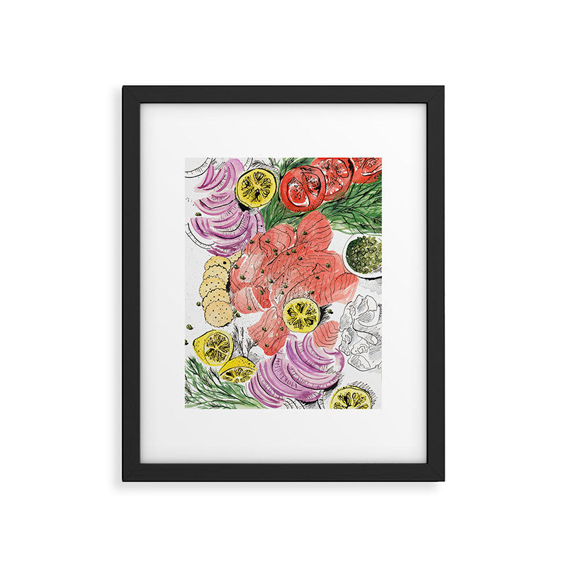 Smoked Salmon Spread Food Illustration Framed Art Print Gallery Image 5