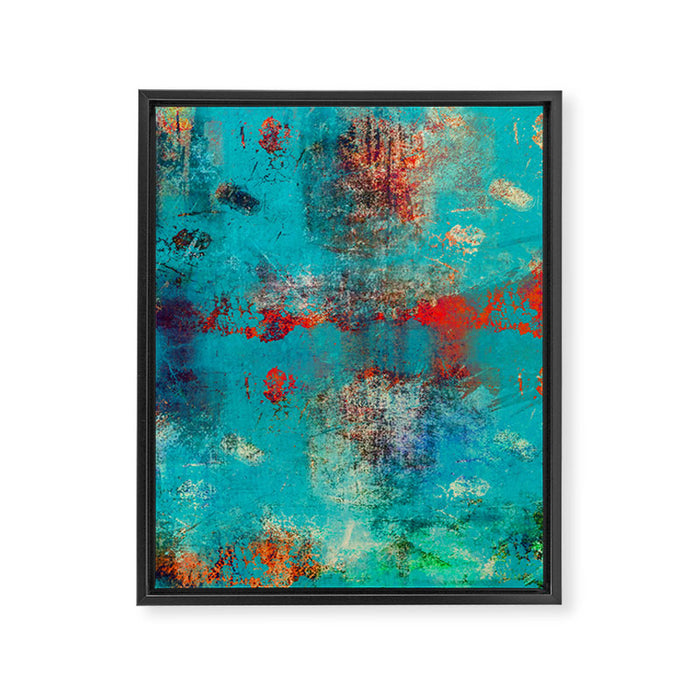 Aztec Turquoise Stone Abstract Texture Design Art Framed Canvas Print Gallery Image 1