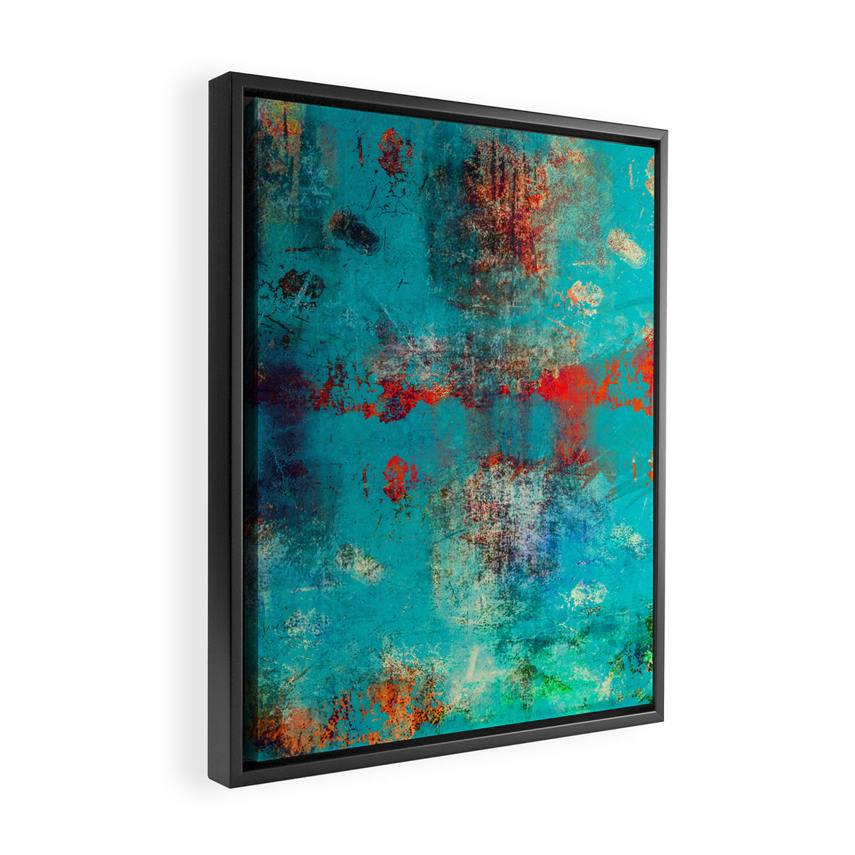 Aztec Turquoise Stone Abstract Texture Design Art Framed Canvas Print Gallery Image 2