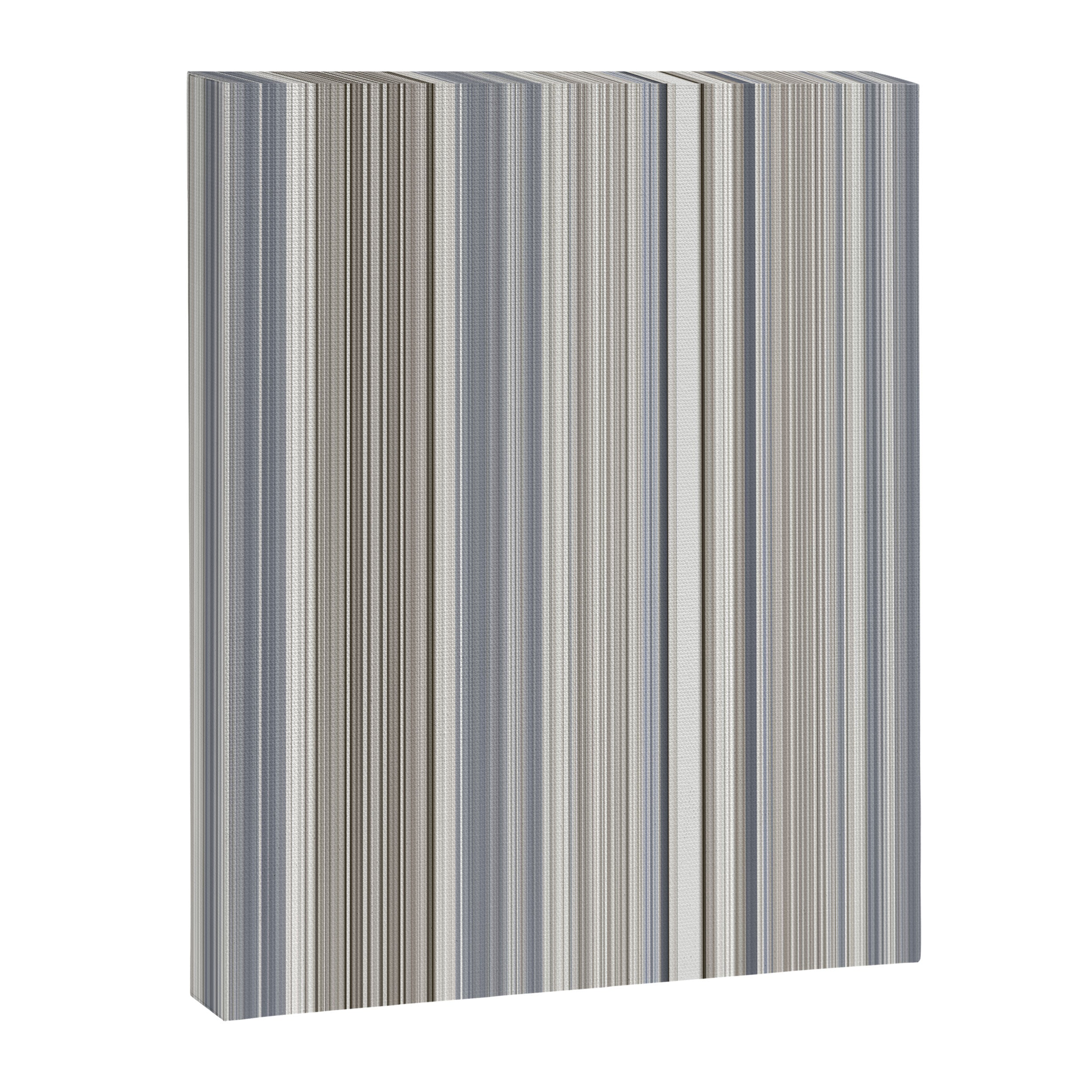 Blue grey Tan Stripes Canvas Print Gallery Image 8