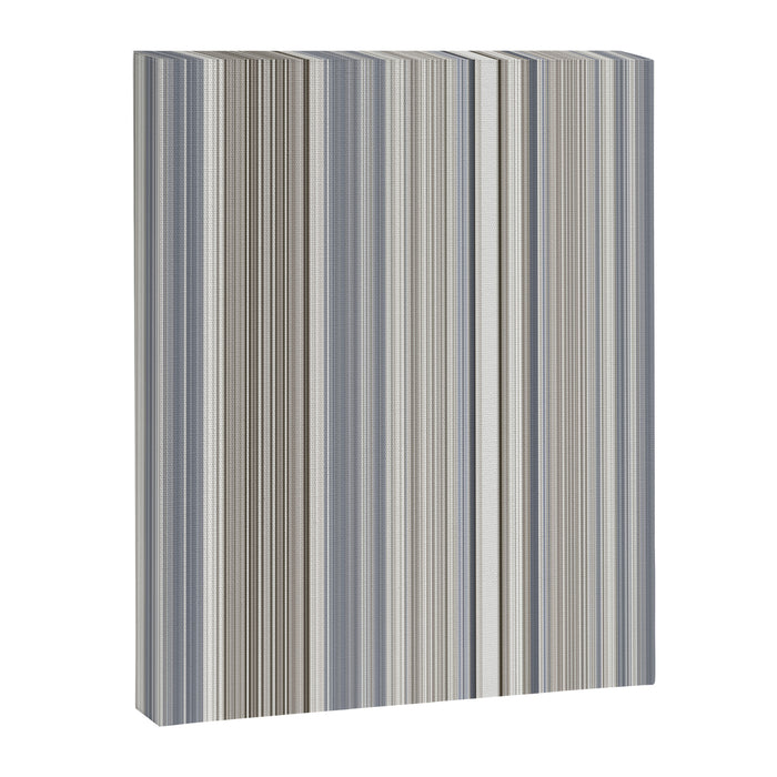 Blue grey Tan Stripes Canvas Print Gallery Image 1