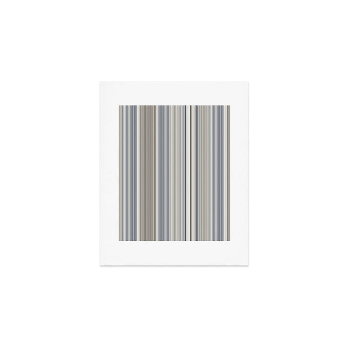 Blue grey Tan Stripes Art Print Gallery Image 1