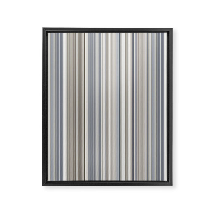 Blue grey Tan Stripes Framed Canvas Print Gallery Image 1