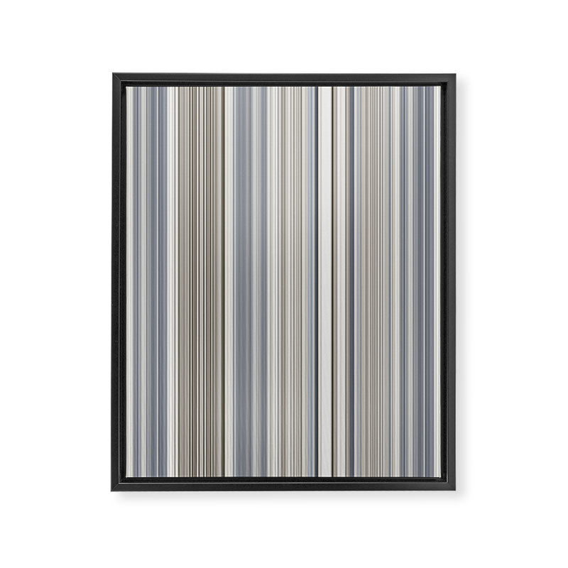 Blue grey Tan Stripes Framed Canvas Print Gallery Image 8