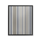 Blue grey Tan Stripes Framed Canvas Print Gallery Image 8