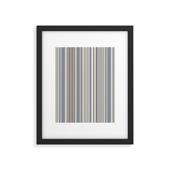 Blue grey Tan Stripes Framed Art Print Gallery Image 1