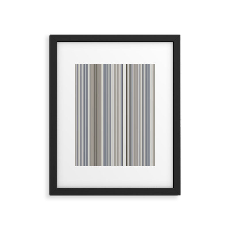 Blue grey Tan Stripes Framed Art Print Gallery Image 6