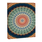 Dark Indigo Blue Orange Mandala Canvas Print Gallery Image 8