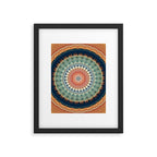 Dark Indigo Blue Orange Mandala Framed Art Print Gallery Image 6