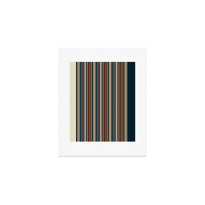 Dark Indigo Tan Stripes Art Print Gallery Image 1