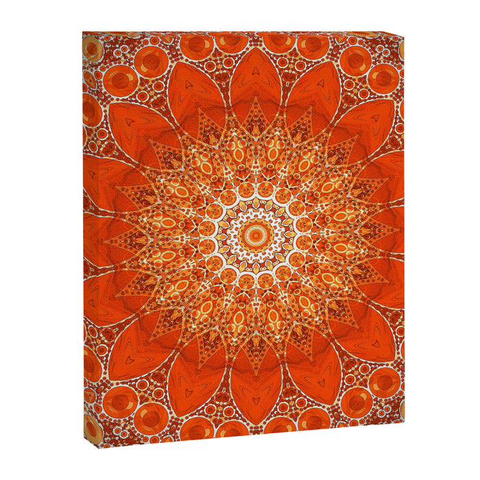 Detailed Orange Boho Mandala Canvas Print Gallery Image 1