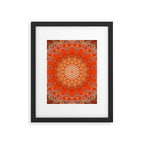 Detailed Orange Boho Mandala Framed Art Print Gallery Image 6