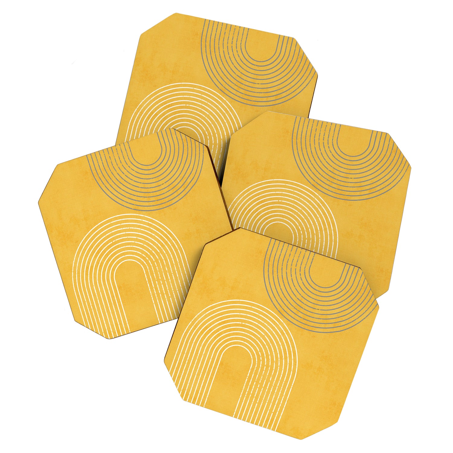 Golden Minimalist Abstract Coaster Gallery Image 1