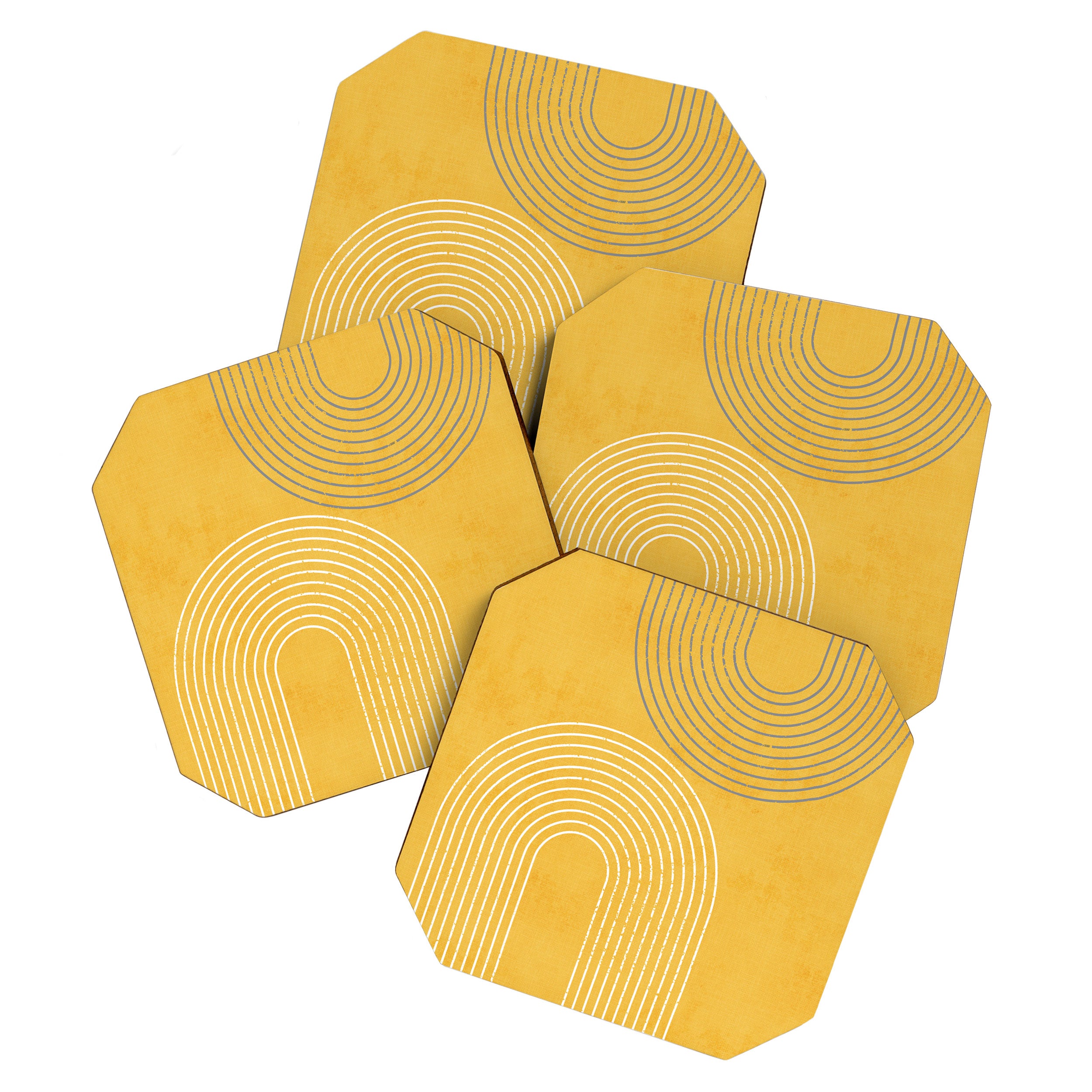 Golden Minimalist Abstract Coaster Gallery Image 1