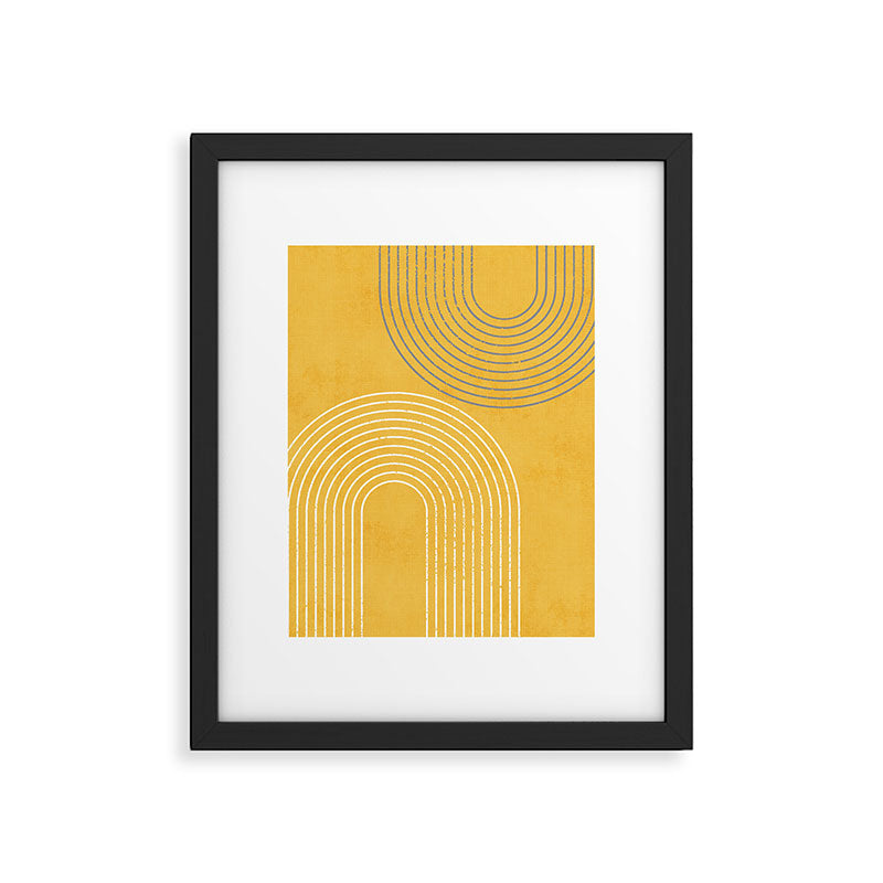 Golden Minimalist Abstract Framed Art Print Gallery Image 6