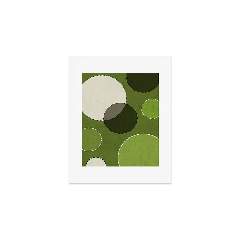Green Chenille Polka Dots Art Print Gallery Image 1