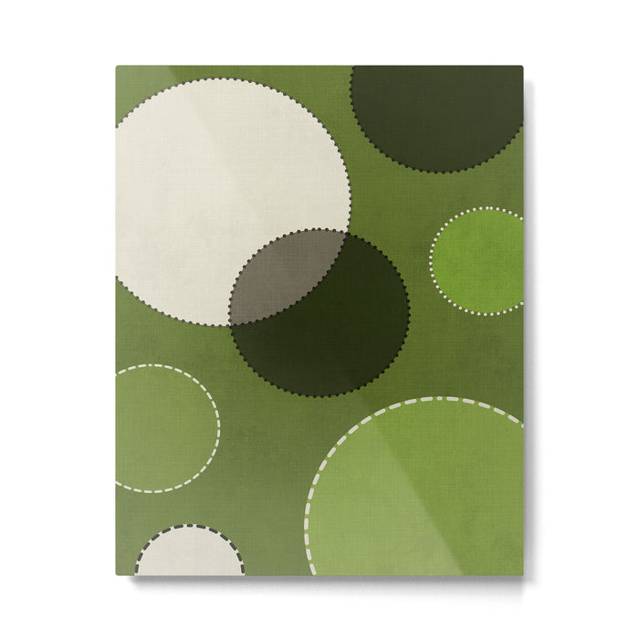 Green Chenille Polka Dots Metal Print Gallery Image 1