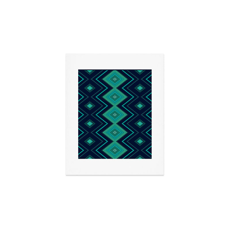 Indigo Teal Geo Art Print Gallery Image 1