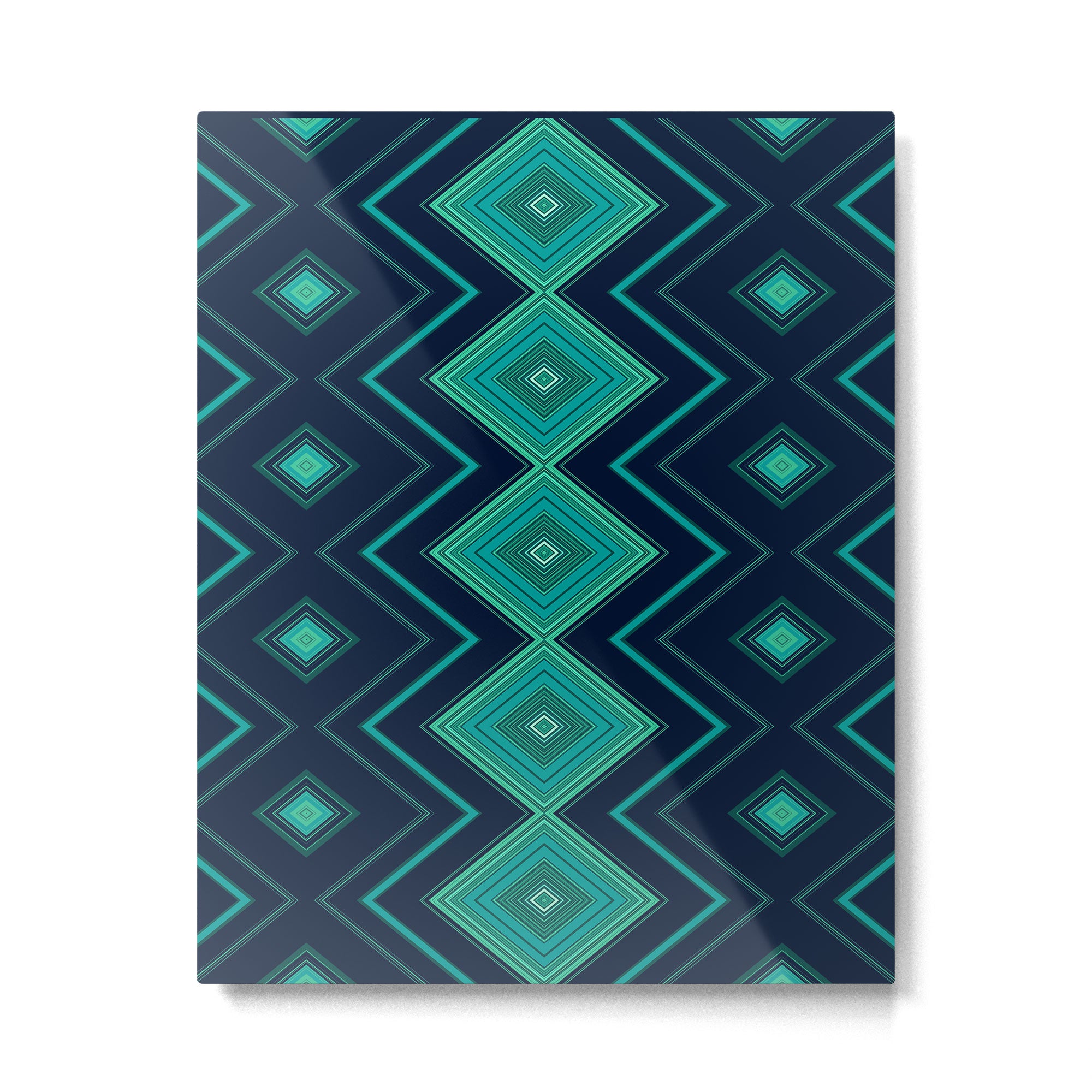 Indigo Teal Geo Metal Print Gallery Image 6