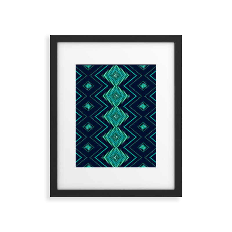 Indigo Teal Geo Framed Art Print Gallery Image 6