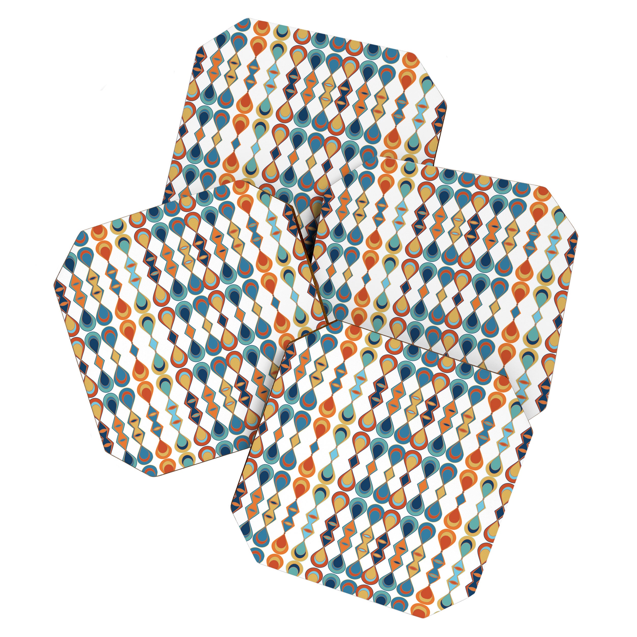 Mid Century Drop Pattern Coaster Gallery Image 1