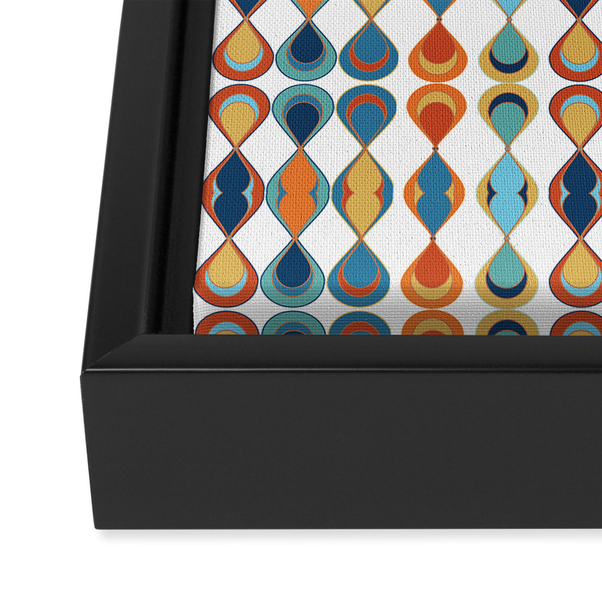 Mid Century Drop Pattern Framed Canvas Print Gallery Image 3