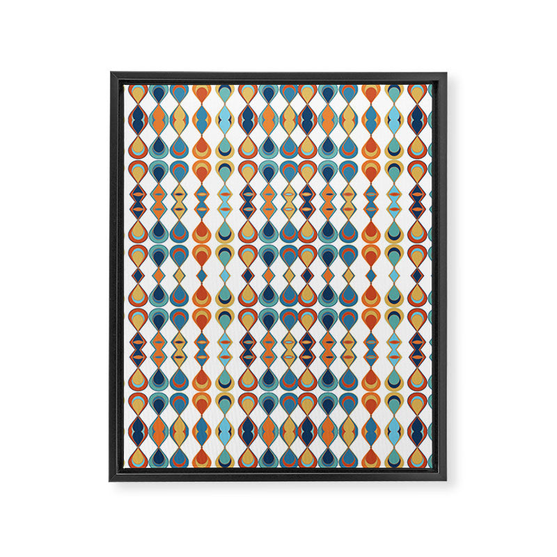 Mid Century Drop Pattern Framed Canvas Print Gallery Image 8