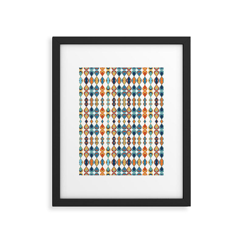 Mid Century Drop Pattern Framed Art Print Gallery Image 6