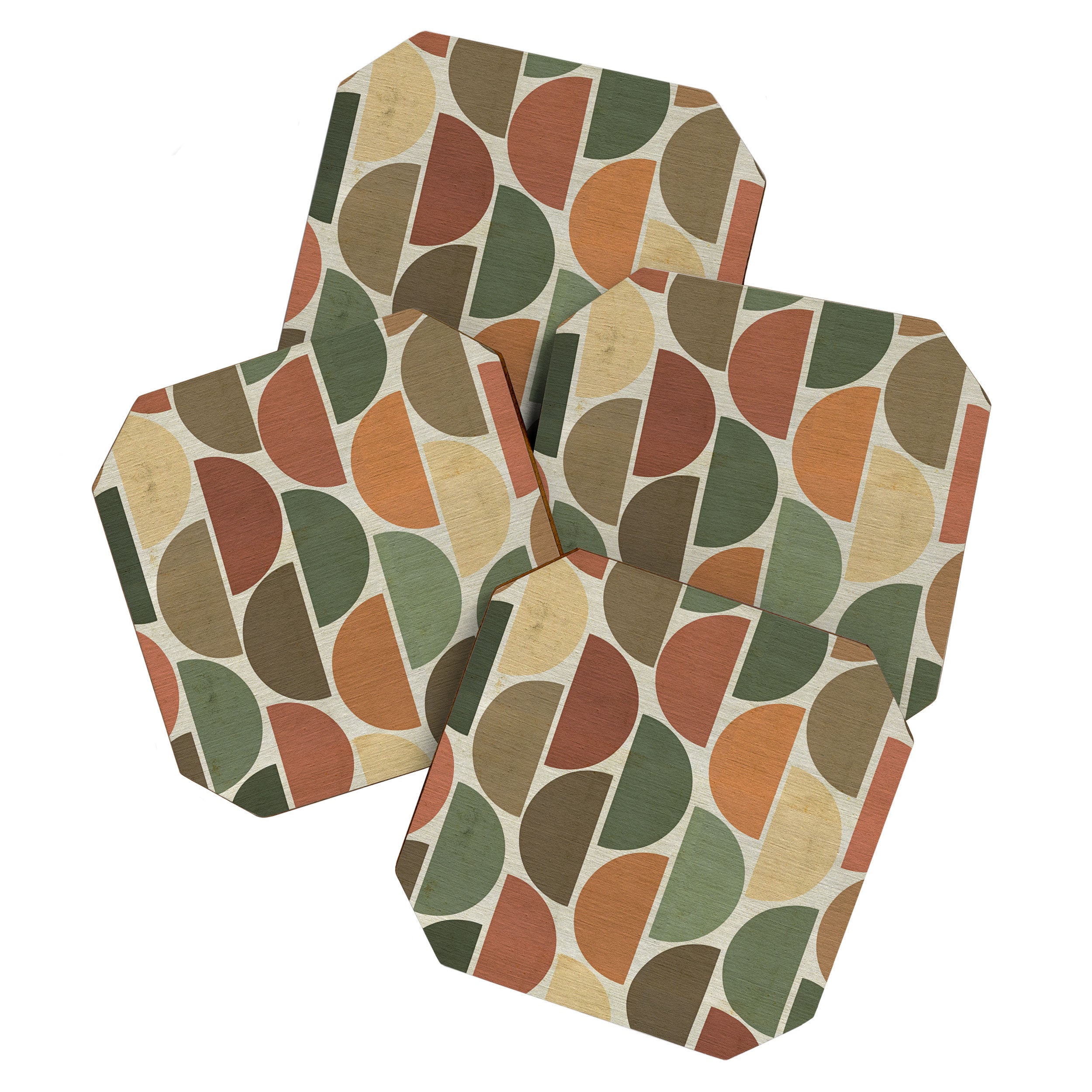 Mid-Century Canvas Geo Pattern Coaster Gallery Image 1