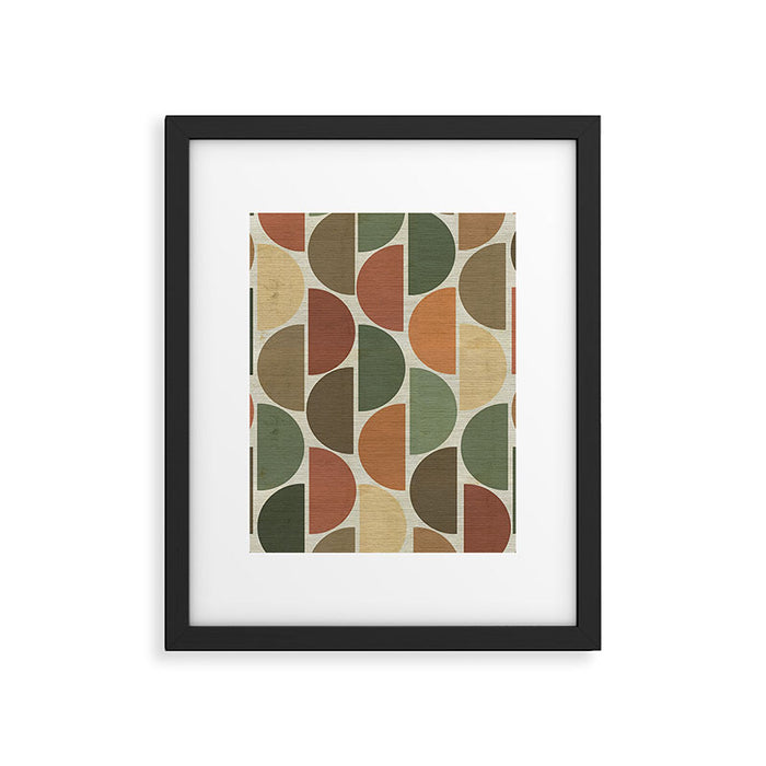 Mid-Century Canvas Geo Pattern Framed Art Print Gallery Image 1