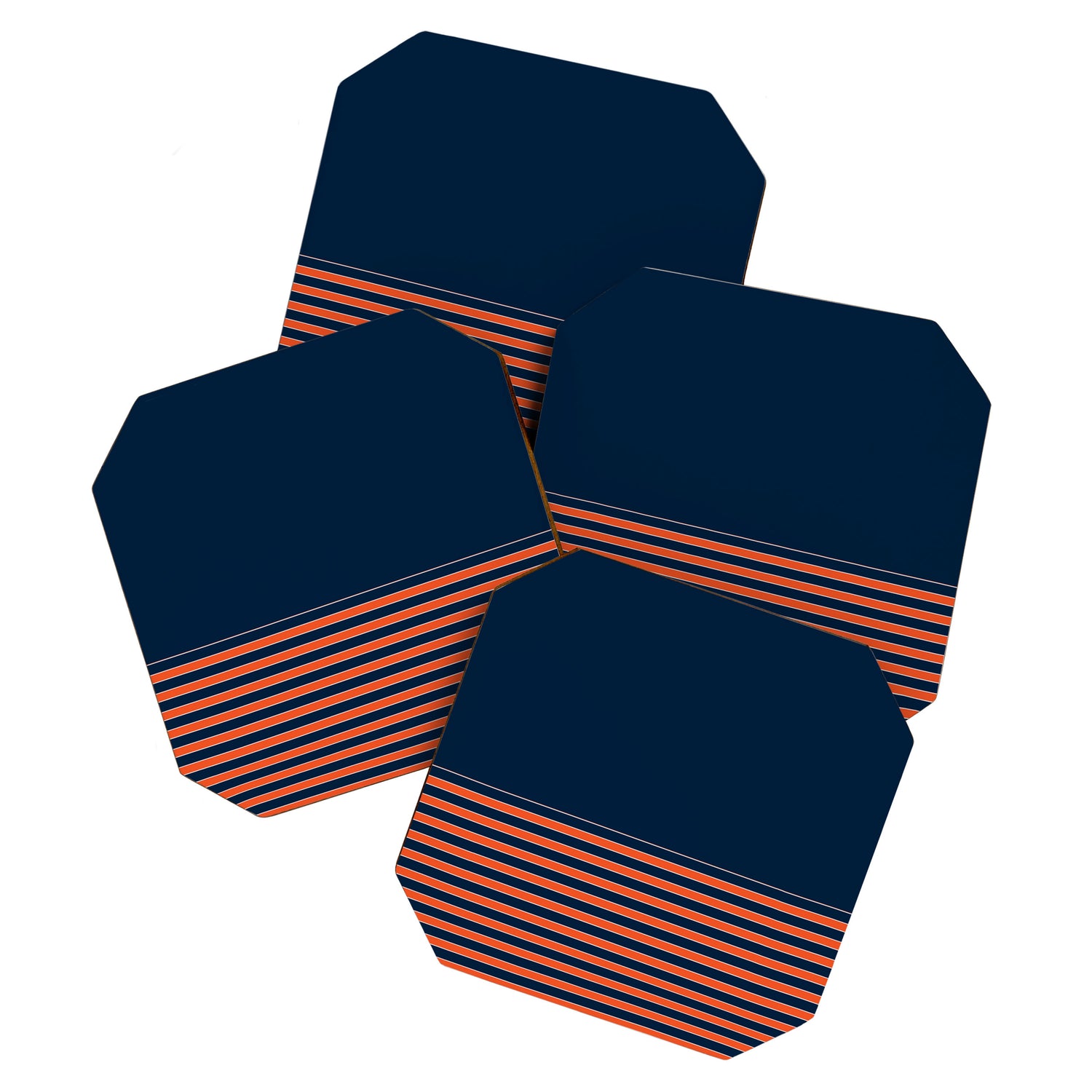 Minimal Indigo Orange Lines Coaster Gallery Image 1
