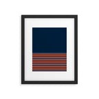 Minimal Indigo Orange Lines Framed Art Print Gallery Image 6