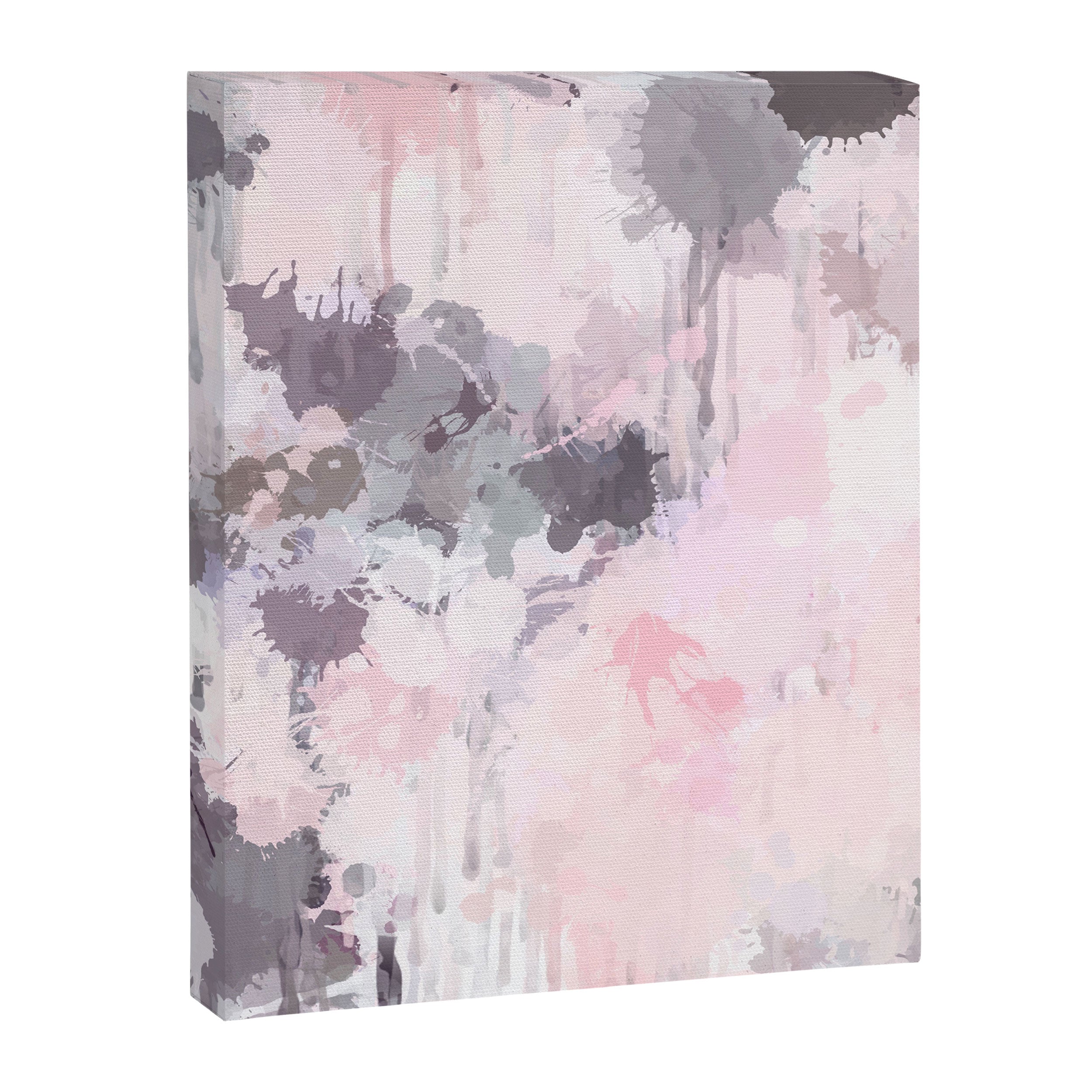 Modern Contemporary soft Pastel Pink Grey Abstract Canvas Print Gallery Image 8