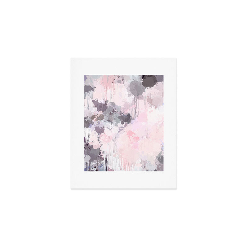 Modern Contemporary soft Pastel Pink Grey Abstract Art Print Gallery Image 1