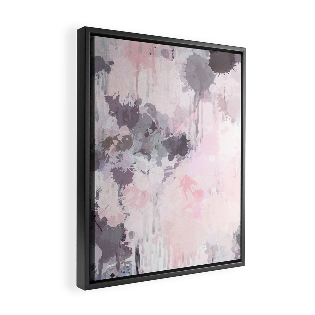 Modern Contemporary soft Pastel Pink Grey Abstract Framed Canvas Print Gallery Image 2