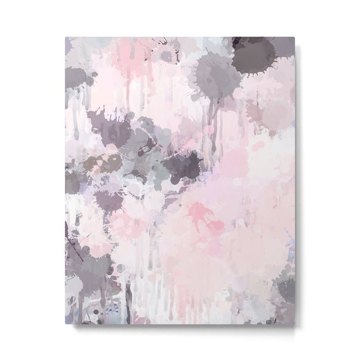 Modern Contemporary soft Pastel Pink Grey Abstract Metal Print Gallery Image 1